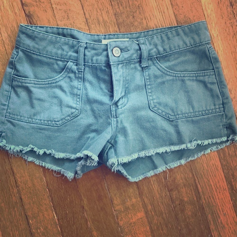 Green Jean Shorts 